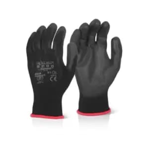 PU COATED GLOVE BLACK LARGE - Black - Black - Click