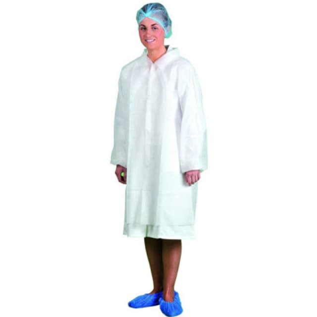 Portwest PP Disposable Food Industry Visitors Coat D118WHRS Colour: White