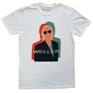 Paul Weller - Illustration Offset Unisex Large T-Shirt - White