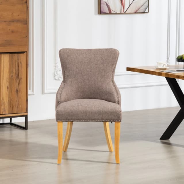 Artemis Home Olivola Fabric Dining Chairs - Set of 2 in Dark Brown Size: 2 Pack Dark Brown Unisex 2 Pack