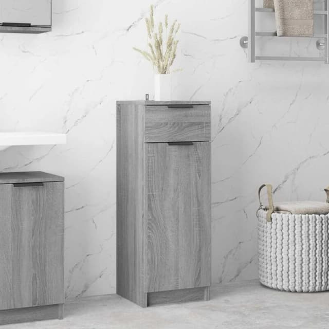 Vidaxl Bathroom Cabinet Grey Sonoma 32X34X90 Cm Engineered Wood, Grey 817058
