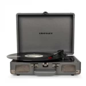 Slate Crosley Cruiser Deluxe Vintage 3-Speed Bluetooth Portable Turntable