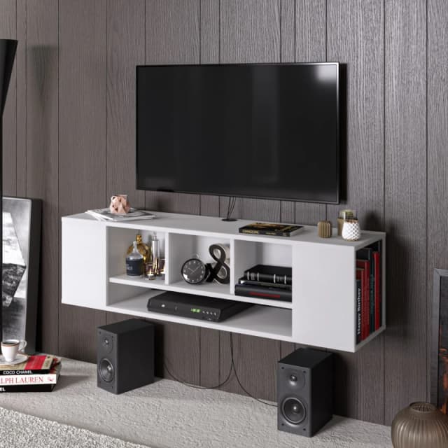 Decorotika Paldi TV Stand for TVs up to 70" in White White Unisex