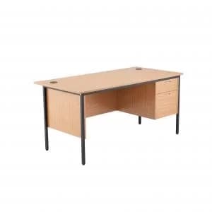 Jemini 18 Oak 1532mm Desk with 2 Drawer Pedestal KF839485 KF839485