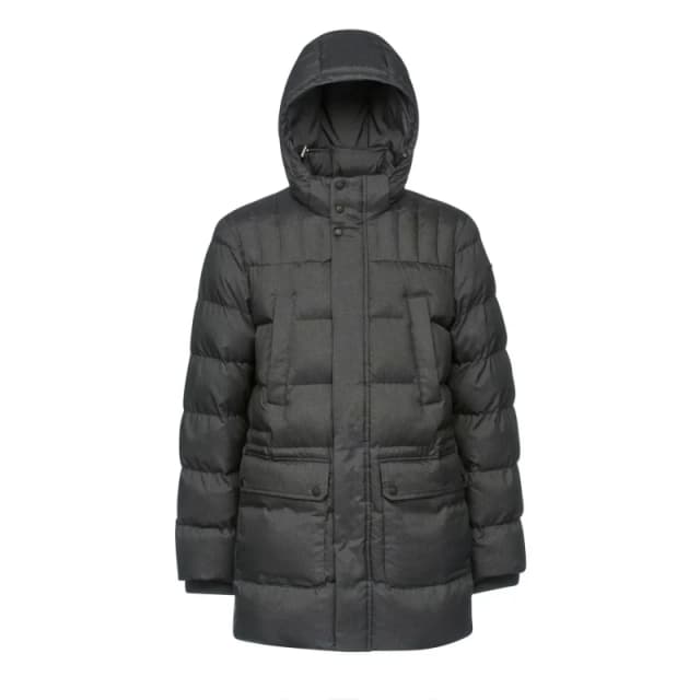 Geox Geox's Sanford Long Hooded Puffer Gris Male 58