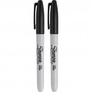 Sharpie Fine Tip Permanent Marker Pen Black Pack of 2