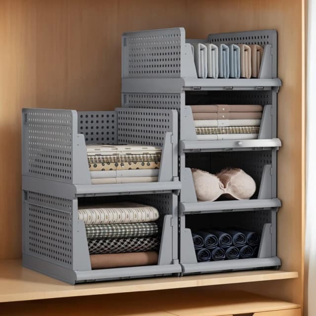 LIFE IDEAS 2/3pcs Folding Storage Organizer Grey2 unisex 2x XLarge