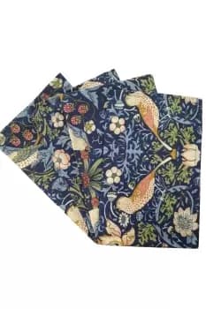 William Morris Set of 4 Strawberry Navy Napkins