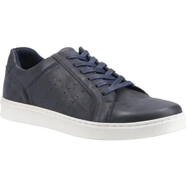 Hush Puppies Mens Mason Leather Lace Up Casual Trainers Shoes - UK 6 Blue male GDE2455NVY6