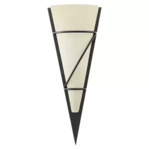 Wall Light Colour Antique Brown Shade Beige Glass Chalked Bulb E14 1x60W