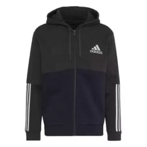 adidas Essentials Colorblock Fleece Full-Zip Hoodie Mens - Carbon / Legend Ink