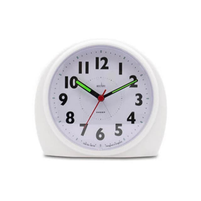 Acctim Acctim Jefferson Silent Sweep, Crescendo and Light features Bedside Alarm Clock in White - 16482