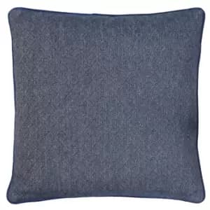 Blenheim Geometric Cushion Navy, Navy / 45 x 45cm / Polyester Filled
