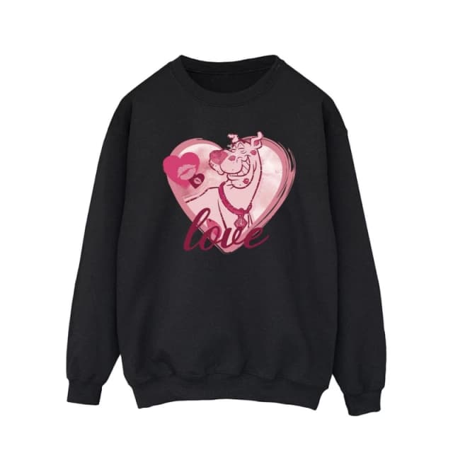 Scooby Doo Scooby Doo Men Love Kisses Sweatshirt in Black Size: Small Black S Male 5063376333702