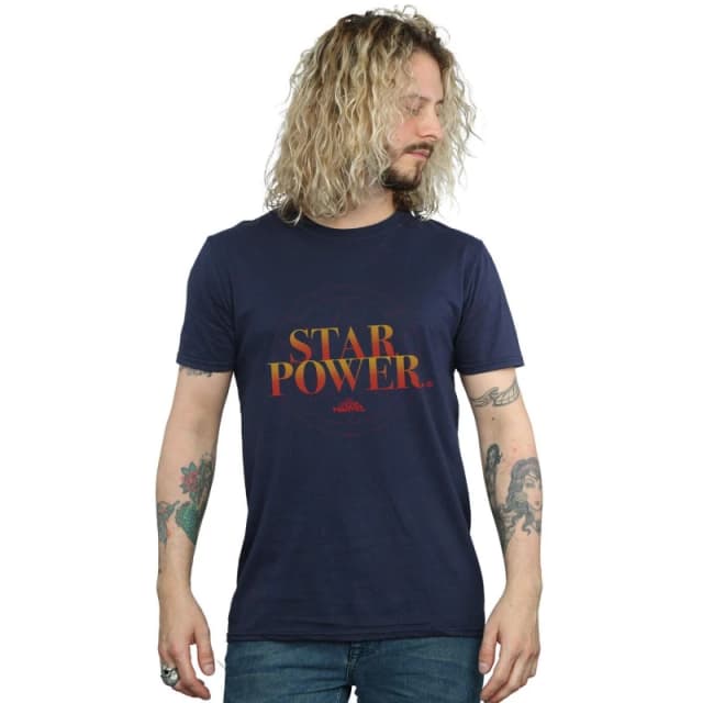 Marvel Marvel Men Captain Star Power T-Shirt in Navy Size: Small Navy S Male 5059114699544