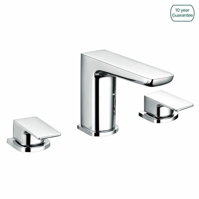 Nes Home Designer Chrome 3 Hole Deck Mounted Bath Filler Tap in Silver Silver Unisex