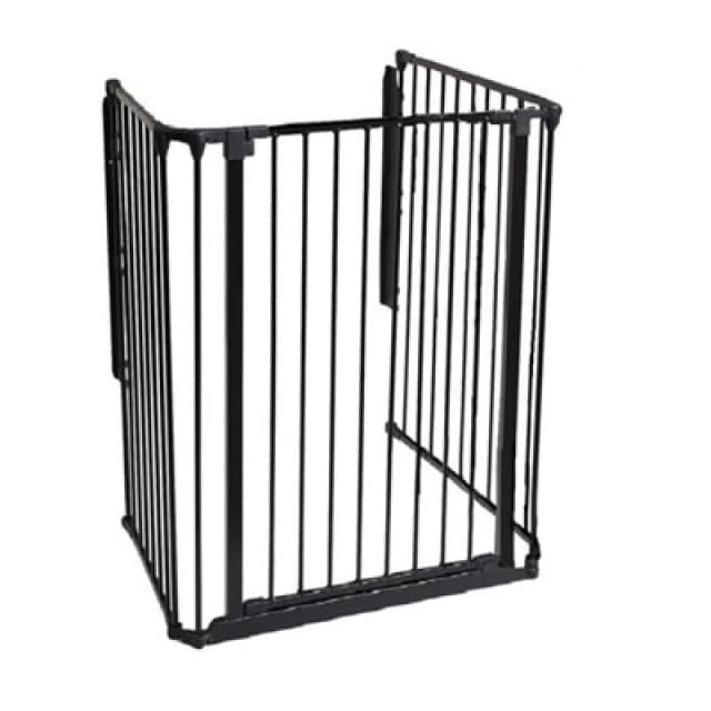 Safetots Extra Tall Multi Panel Fire Surround, 51Cm Deep X 72Cm Wide, Black, 105Cm High, Baby And Toddler Fire Guard