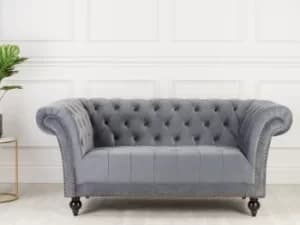 Birlea Chester Grey Velvet Fabric 2 Seater Sofa