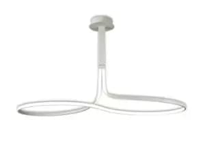Nur XL Semi Flush Ceiling 50W LED 3000K, 3900lm, Dimmable White, Frosted Acrylic