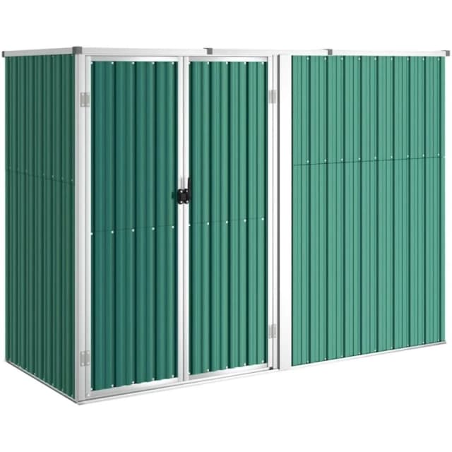 vidaXL Garden Tool Shed Green 225x89x161cm Galvanised Steel, Green 316213