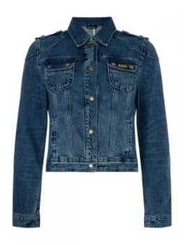 Barbour Durness Bleached Denim Jacket Denim Mid Wash