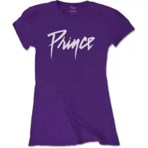 Prince - Logo Ladies Large T-Shirt - Purple