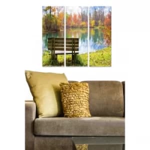MDF986347 Multicolor Decorative MDF Painting (3 Pieces)