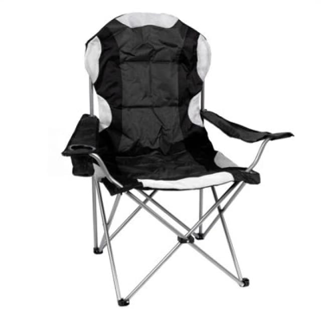 Redwood Padded High Back Canvas Chair - Black