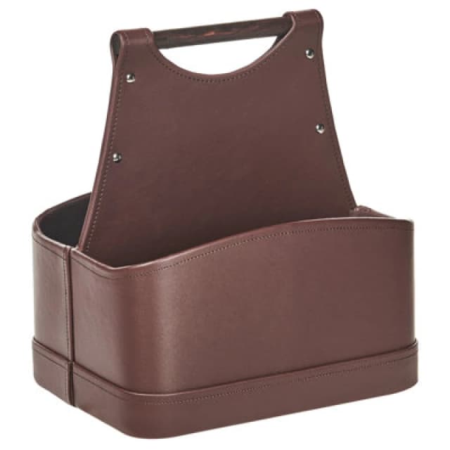 Beliani Basket Uruk Faux Leather Brown