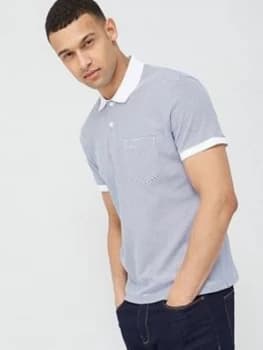 Selected Homme Brighton Contrast Rib Polo - White