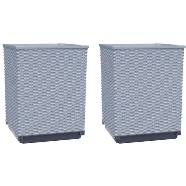 VIDAXL Planters 2 pcs Light Grey 30x30x37cm Polypropylene Vidaxl 8720845772635