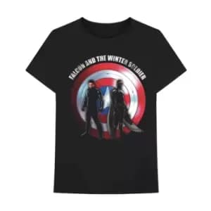 Marvel Comics - Falcon & Winter Soldier Shield Logo Unisex XX-Large T-Shirt - Black