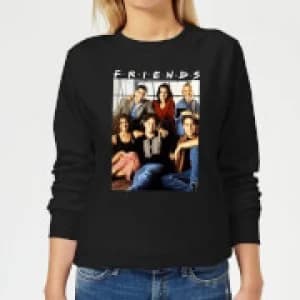 Friends Vintage Character Shot Womens Sweatshirt - Black