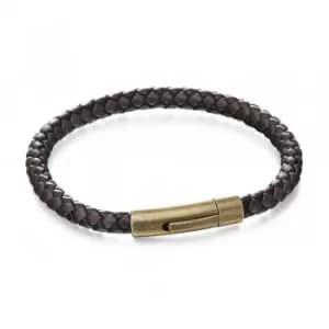Fred Bennett Gold Coloured Brown Black Woven Bracelet B5061