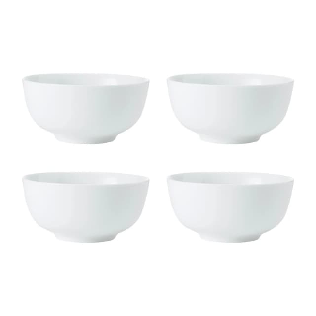 Mikasa Chalk Porcelain Cereal Bowls, Set of 4, 14cm, White White