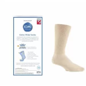 IOMI Footnurse Extra Wide Oedema Socks - Beige - 6 - 8.5