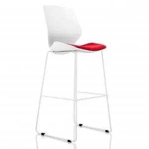 Florence White Frame High Stool in Bergamot Cherry