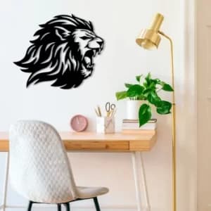 Lion 1 Black Decorative Metal Wall Accessory