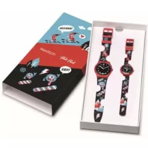 Unisex Swatch & Flik Flak Slide Master Time Together Watch Set