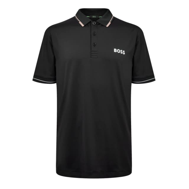 Boss Mens Paul Pro Performance Short Sleeve Polo Shirt Black 005 male M