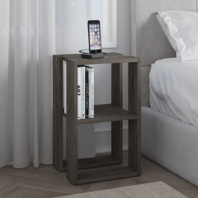 DECORTIE Lonie Modern Bedside Table Dark Coffee 34cm Width Bedroom Furniture - Dark Coffee - Decortie M.KO.13653.7