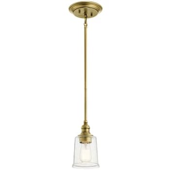 Elstead - Waverly 1 Light Mini Pendant, Natural Brass, E27