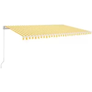 Vidaxl - Manual Retractable Awning 500x350cm Yellow and White Yellow