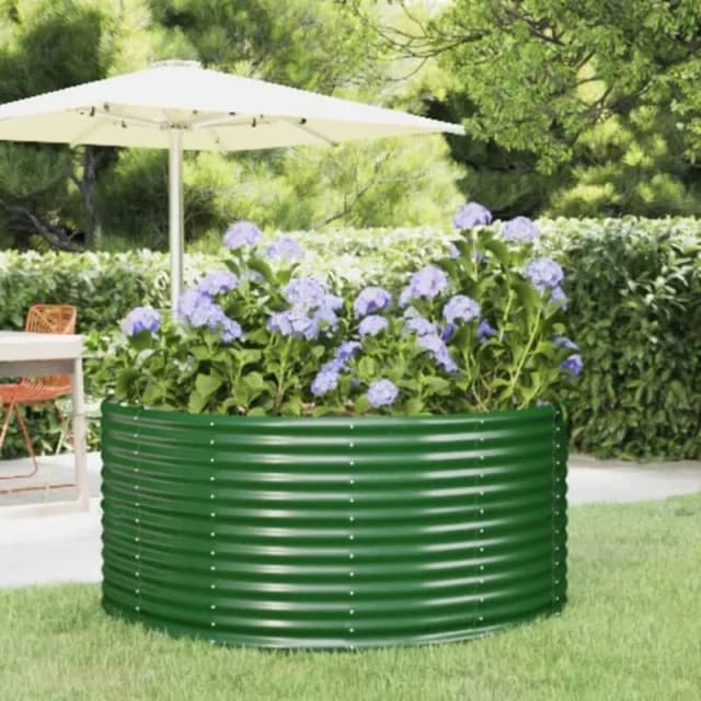 vidaXL Raised Bed Green 140x140x68cm Powder-coated Steel, Green 319088