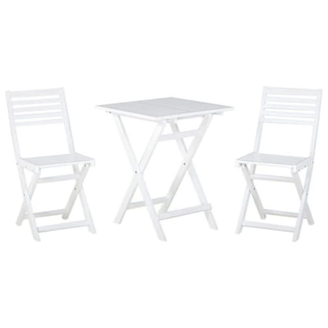 Beliani Bistro Set Folding Fiji Acacia Wood White