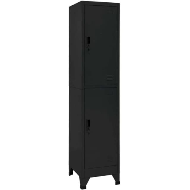 VIDAXL Locker Cabinet Black 38x45x180cm Steel Vidaxl 8720286700846