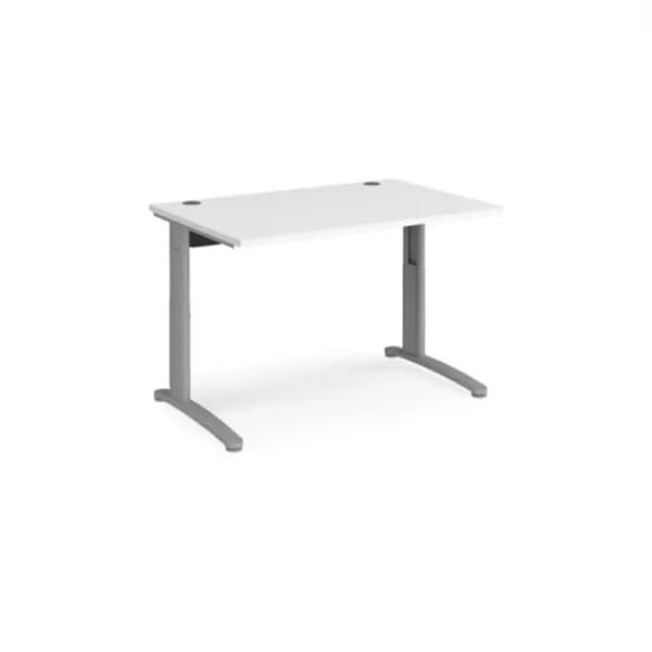 TR10 Office Desk Wheelchair Friendly Rectangular Desk 1200mm White Tops With Silver Frames TR10 White THS12SWH