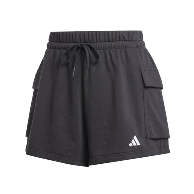 adidas Essentials Small Logo French Terry Cargo Shorts Womens Black/White female XS (4-6)