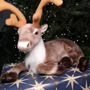 40cm Sitting Fabric Plush Reindeer Christmas Decoration / Ornament