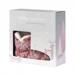 Totes Totes Chunky Knit Boot Ld - Pink